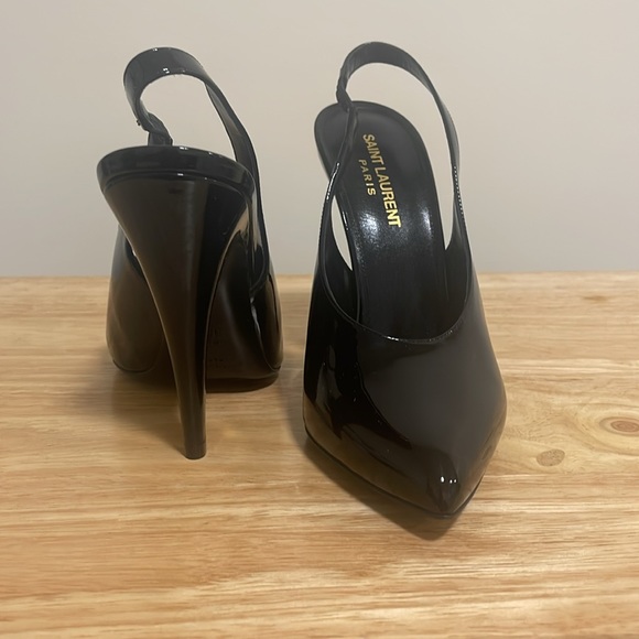 Saint Laurent Patent leather black slingback heels - Picture 5 of 7